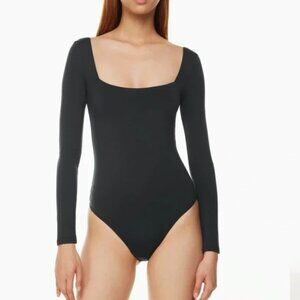 Artizia Babaton Square Neck Bodysuit M Black